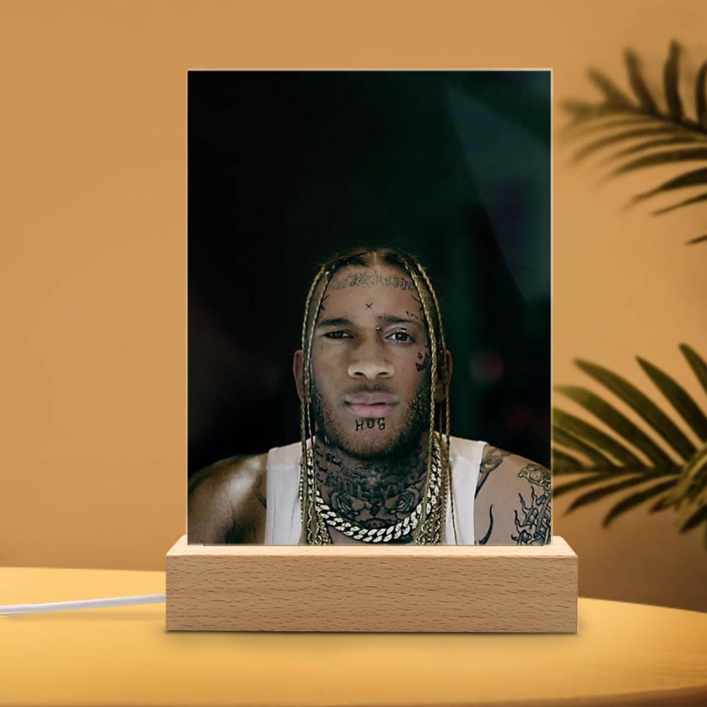 Tom Macdonald Lamp Classic Celebrity Night Light  If I Was Black by  Tom Macdonald Lamp with Wooden Base