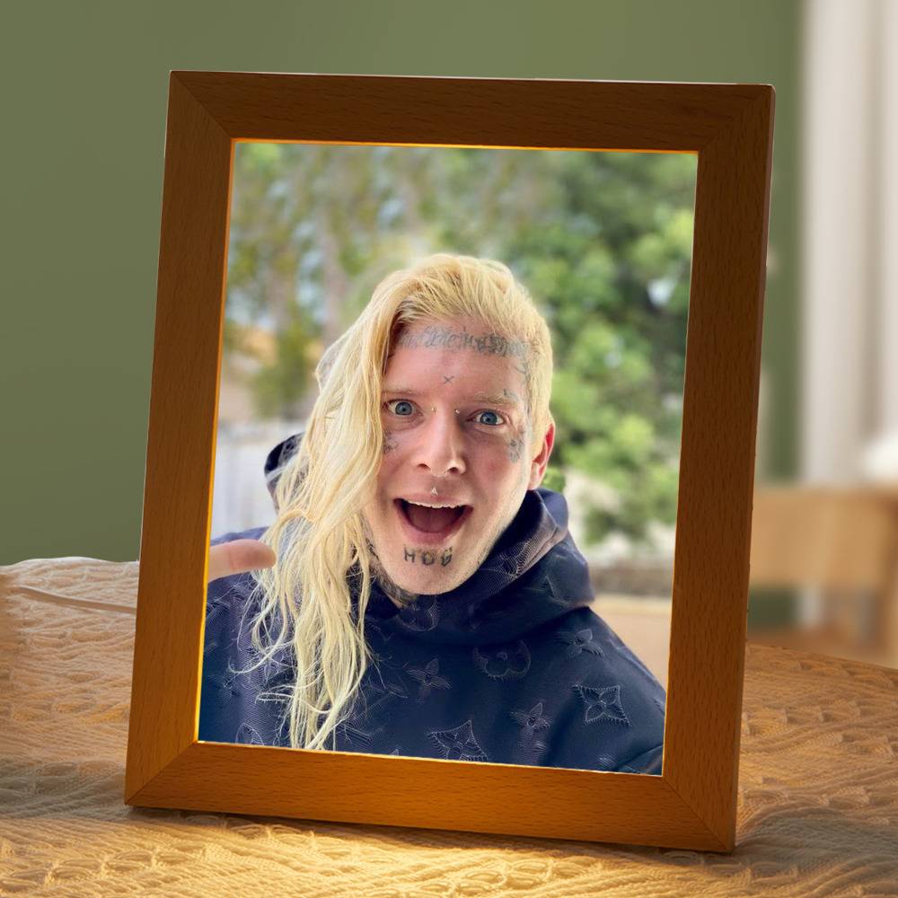 Tom Macdonald Lamp Classic Celebrity Night Light In God We Trust by Tom Macdonald Lamp with Wooden Frame