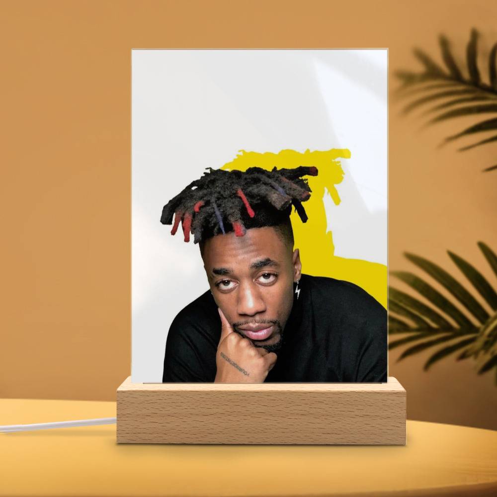 Tom Macdonald Lamp Classic Celebrity Night Light  Blame the Rappers by  Tom Macdonald Lamp with Wooden Base