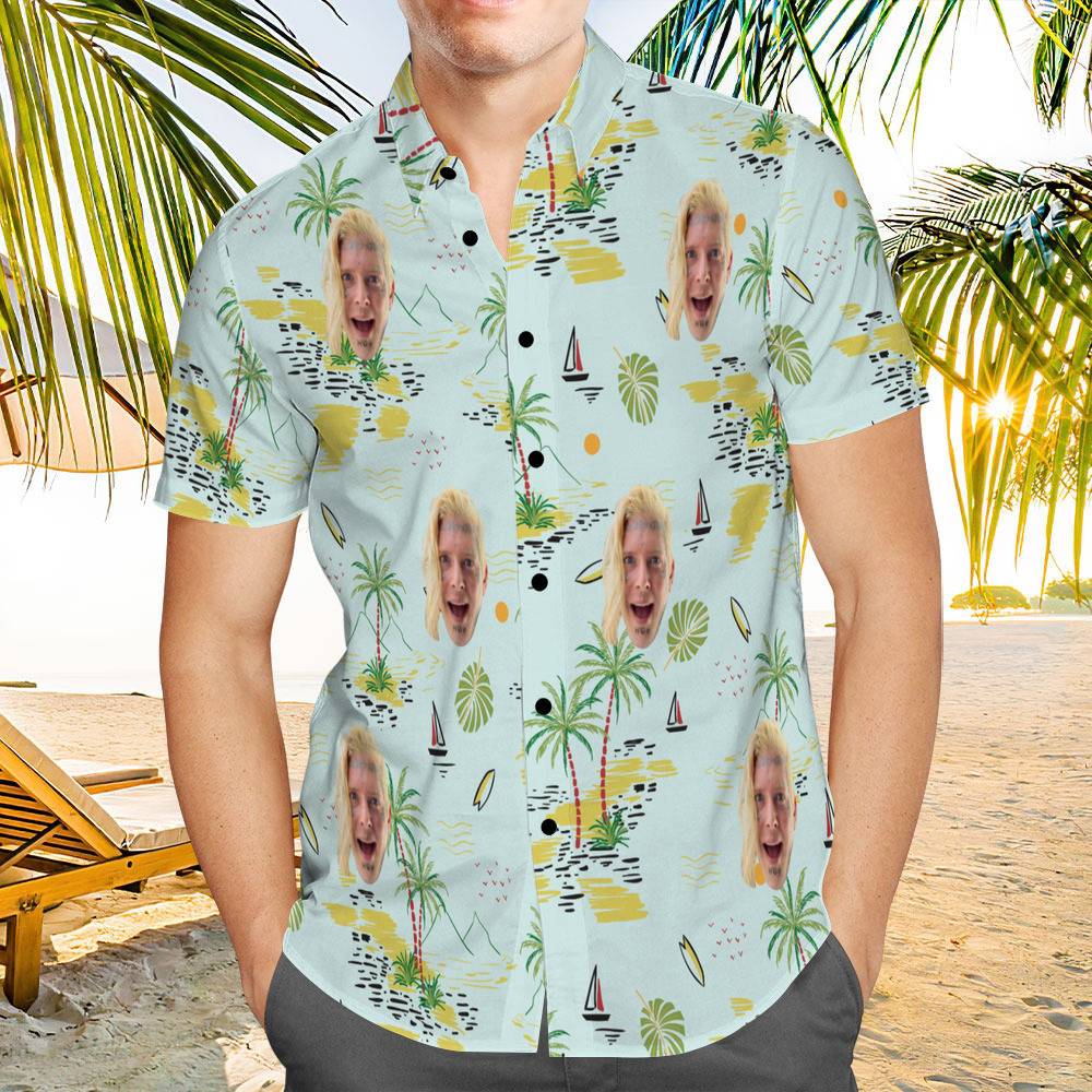 Tom Macdonald Hawaiian Shirt Custom Photo Hawaiian Shirt Chinoiserie Beach Print Hawaiian Shirt