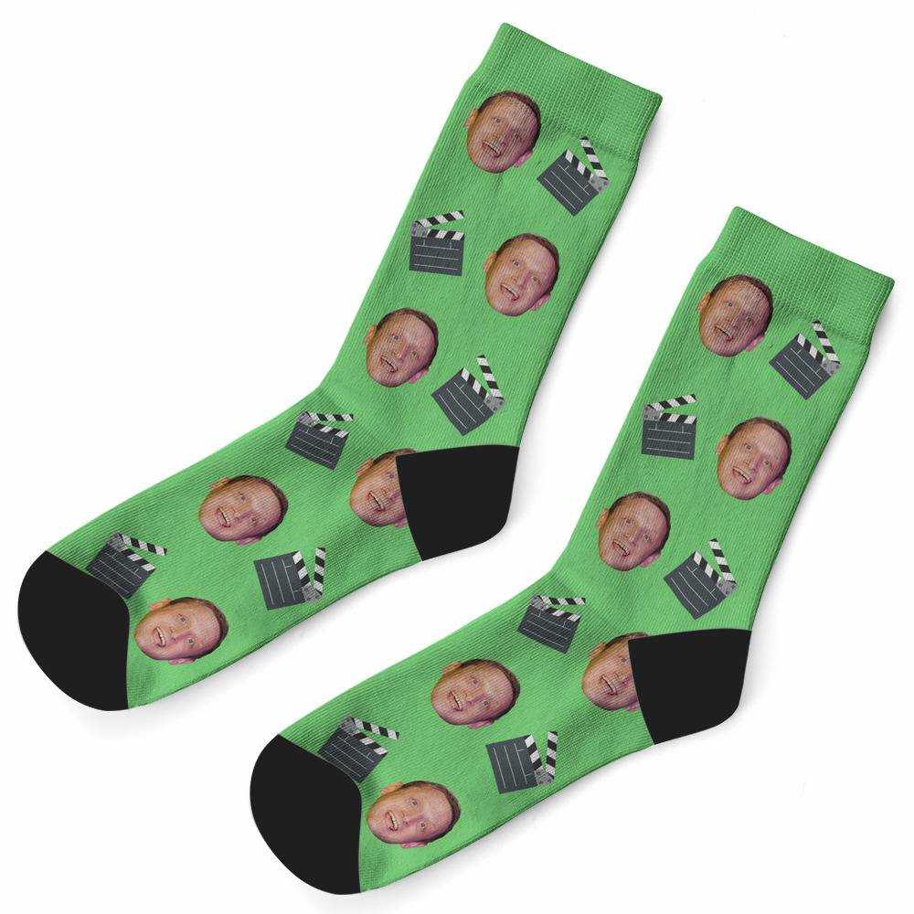 I Think You Should Leave Socks Custom Photo Socks Classic Slate Socks Green