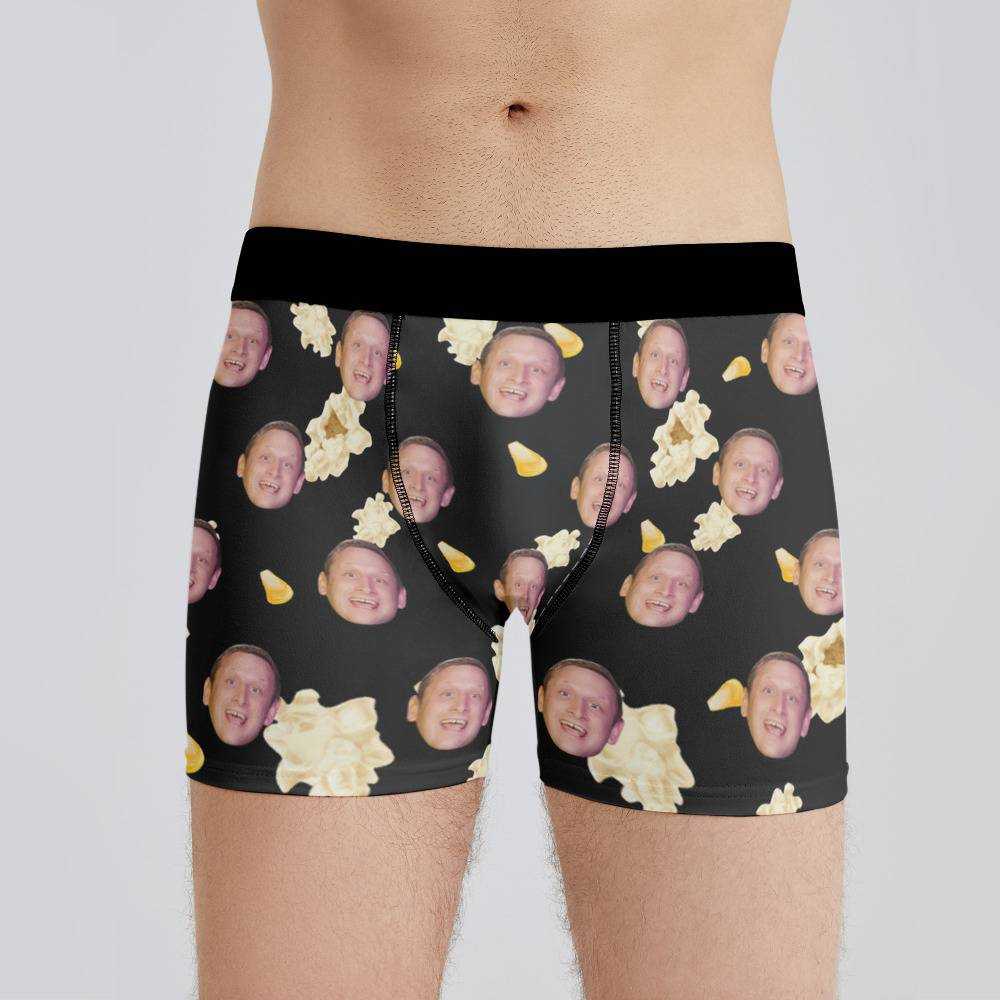 I Think You Should Leave Boxers Custom Photo Boxers Men's Underwear Popcorn Boxers Black