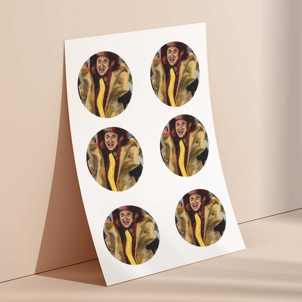 I Think You Should Leave round stickers decorative stickers gift for fans Tim Robinson Hot Dog Guy ITYSL Art