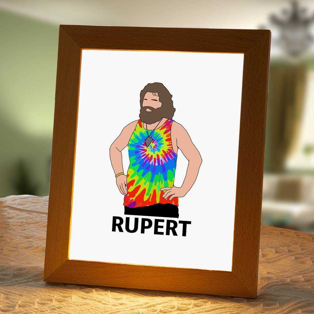Survivor Lamp Classic Night Light Rupert Boneham by Survivor Lamp with Wooden Frame