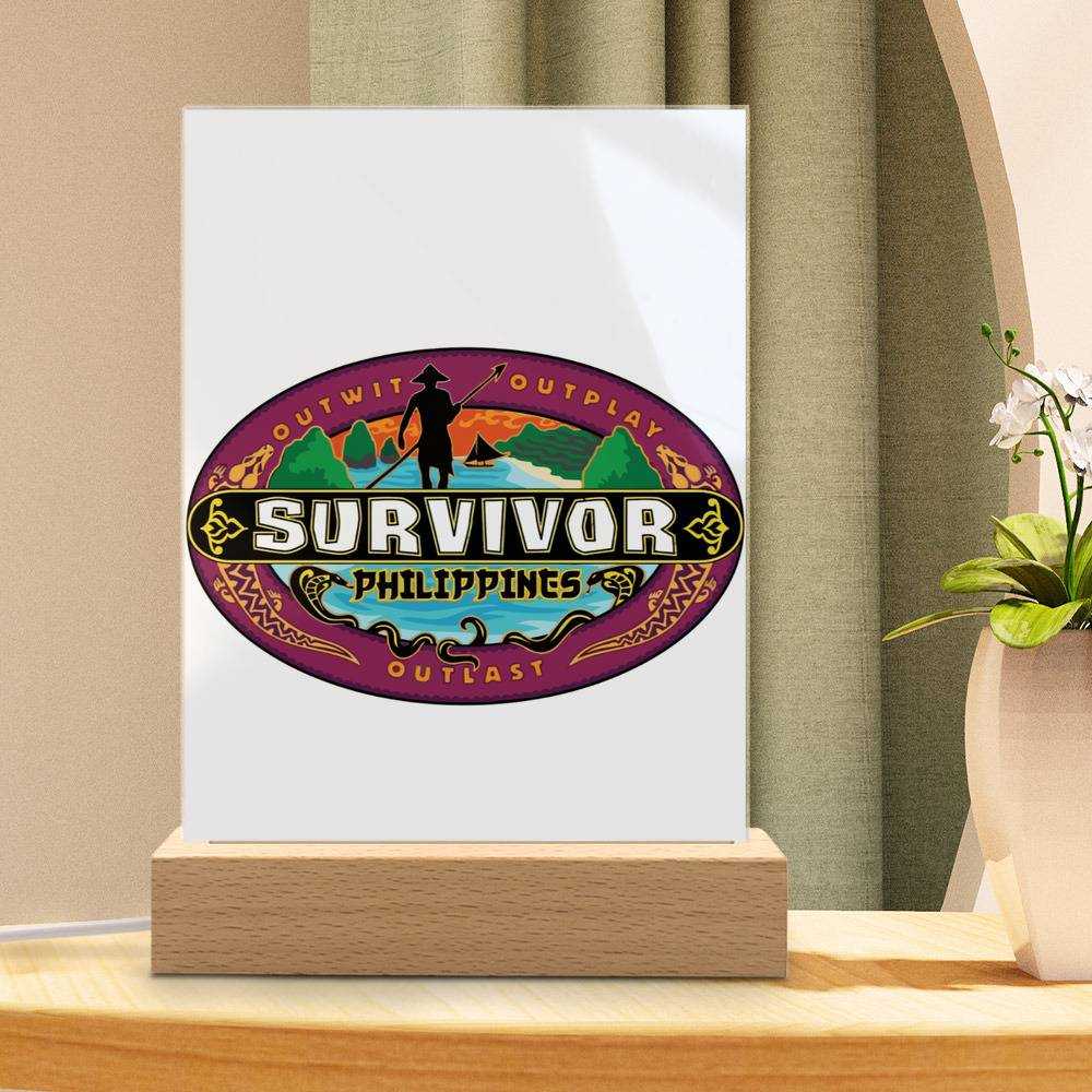 Survivor Lamp Survivor Philippines Logo by Survivor Lamp with Wooden Base
