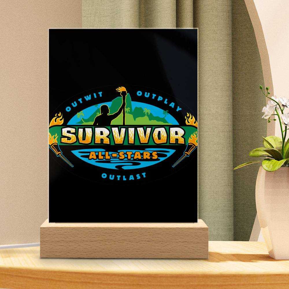 Survivor Lamp All Star Logo by Survivor Lamp with Wooden Base