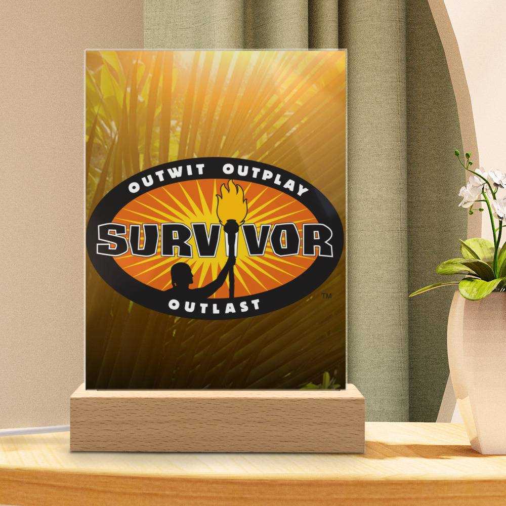 Survivor Lamp Survivor Entering Season 34 by Survivor Lamp with Wooden Base