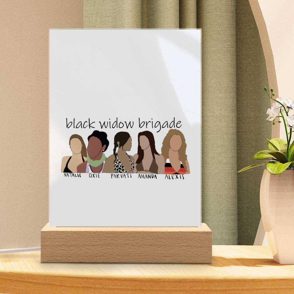 Survivor Lamp Black Widow Brigade by Survivor Lamp with Wooden Base