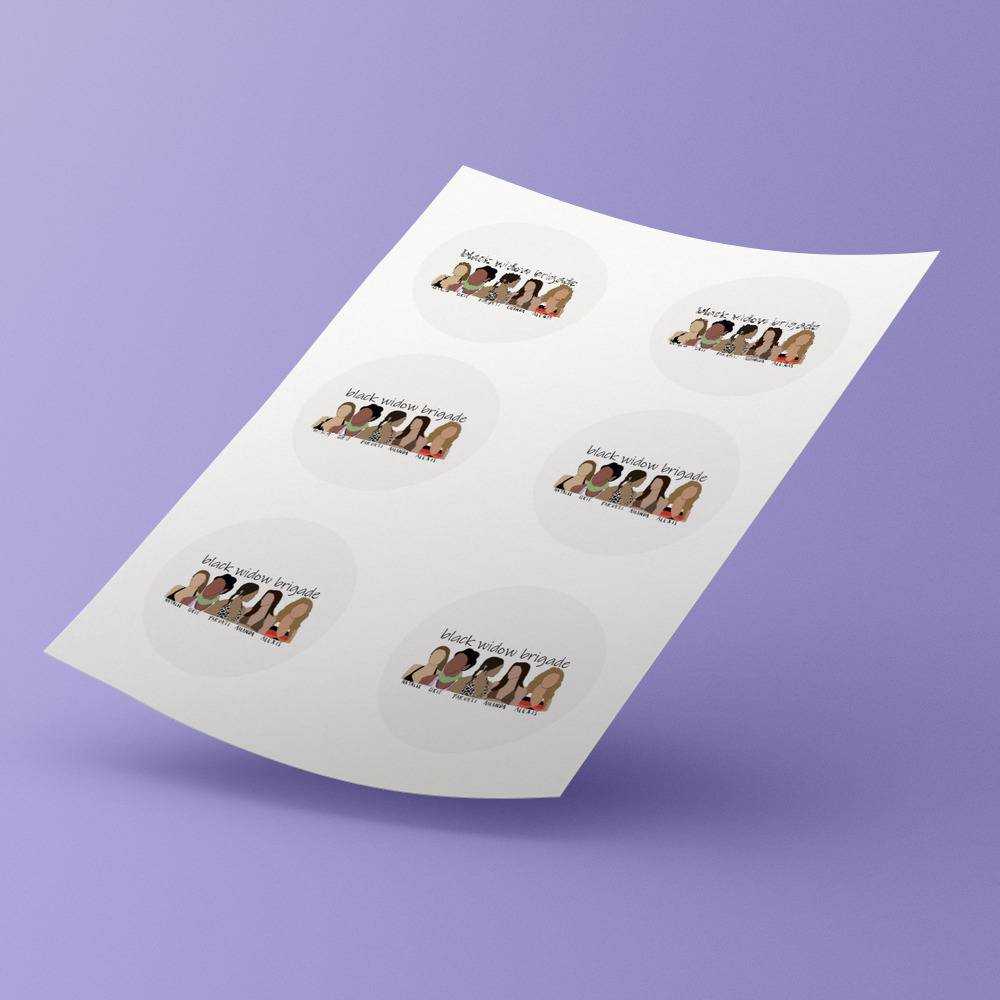Survivor Round Stickers Black Widow Brigade Decorative Stickers