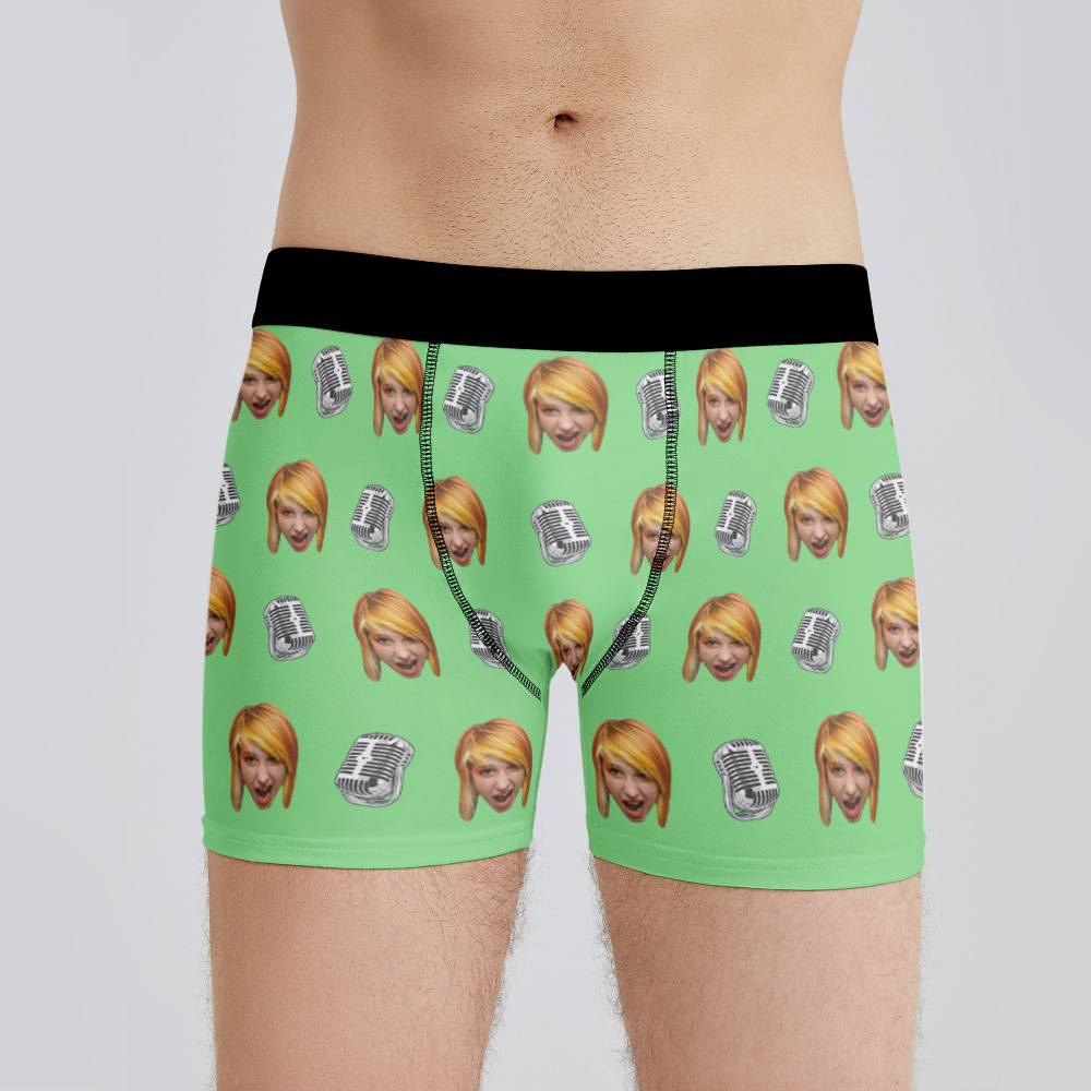 Signs Of The Swarm Boxers Custom Photo Boxers Men's Underwear Music Note  Boxers Green