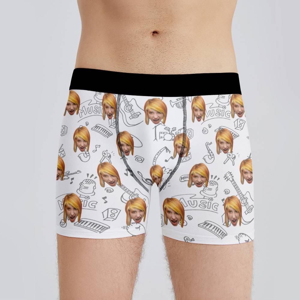 Florence And The Machine Boxers Custom Photo Boxers Men's Underwear Musical  Instruments Pattern Boxers White