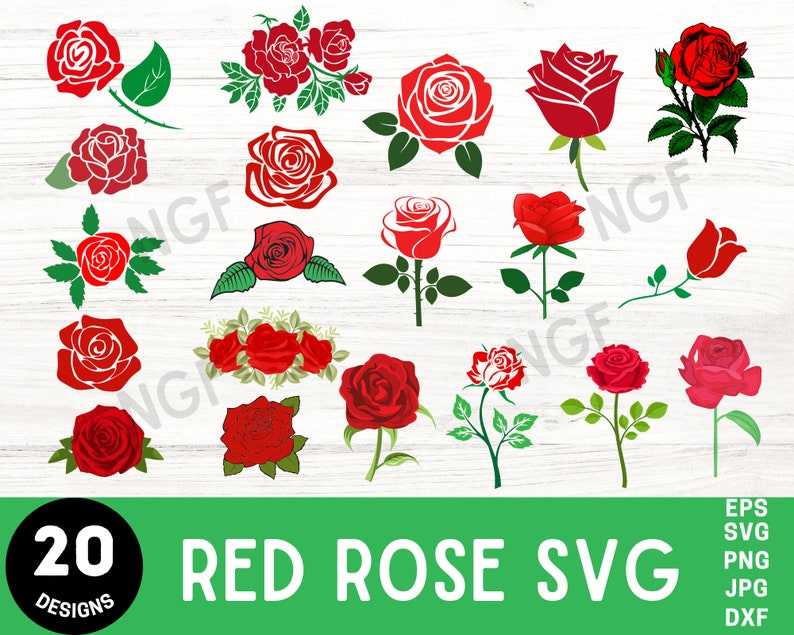 Simple ROSES Svg BUNDLE, rose svg, Rose clipart