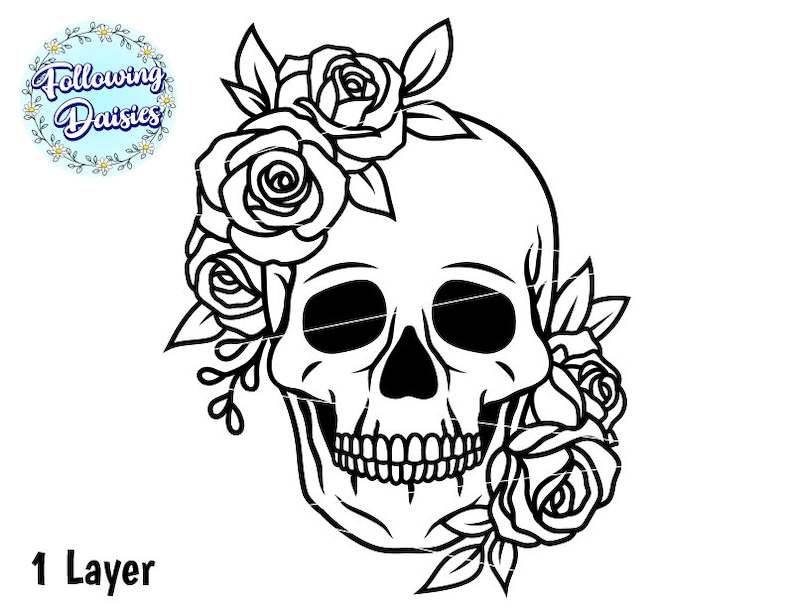 Floral Skull In Svg, Day Of The Dead, Halloween, Sugar Skull