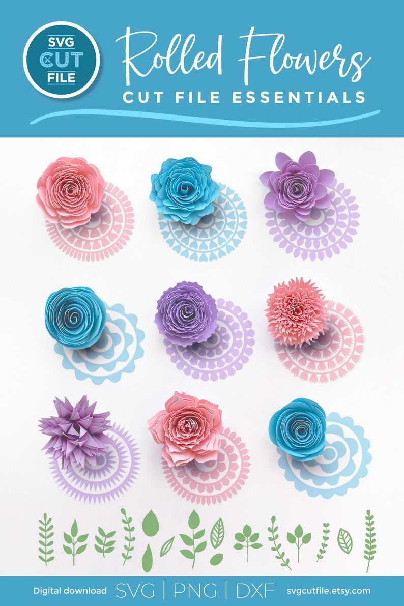 Rolled Flower Svg, Rolled Paper Flowers Svg, Rolled Rose Template#6