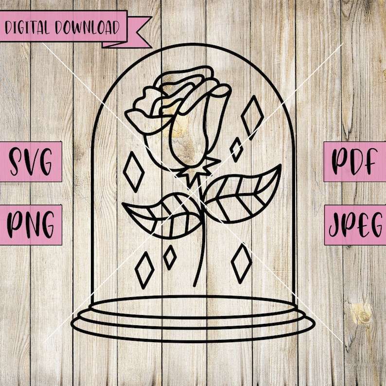 Glass Roses Svg, Single Roses Svg