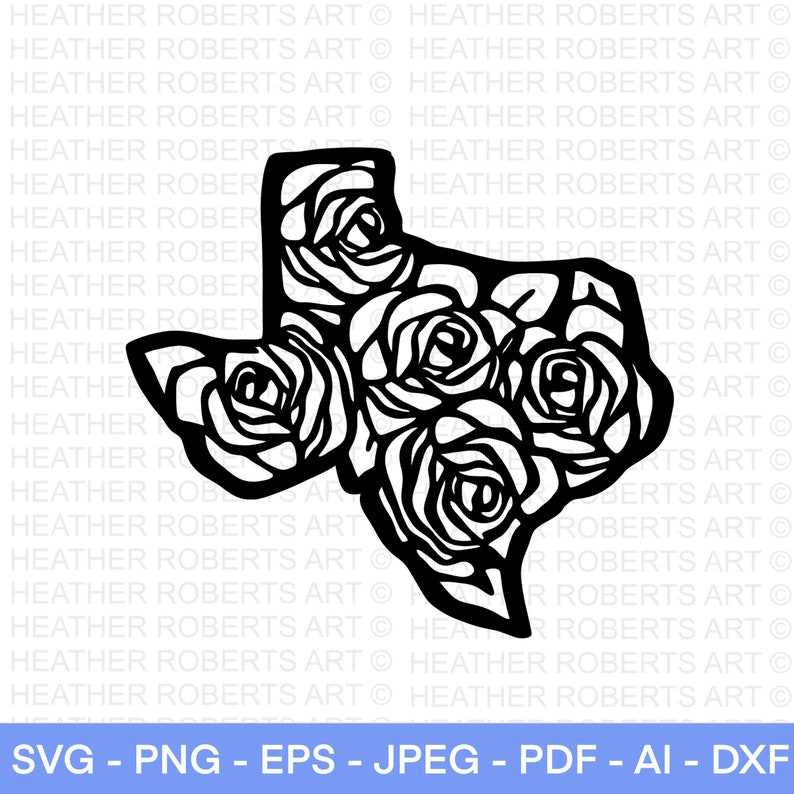 Wildflowers Svg, Texas Shape Silhouette
