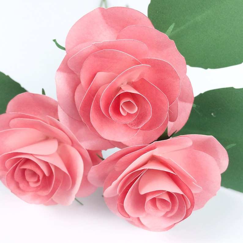 Paper Rose Template-Small Paper Flower- Flower Template Svg#4