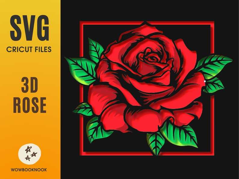 3D ROSE SVG Paper Rose Svg#1