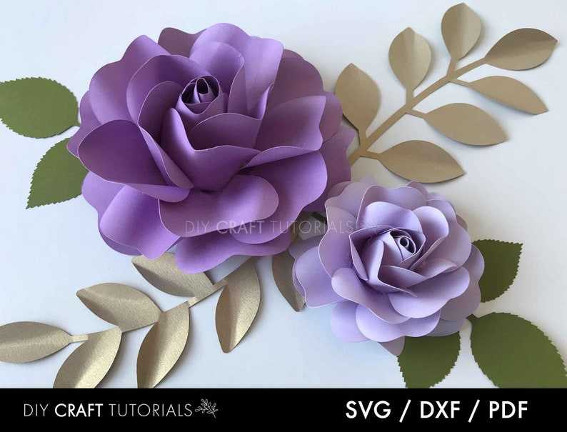 Set Of 3 Paper Rose Templates, Paper Flower Svg, 3D Paper Flowers Svg#5