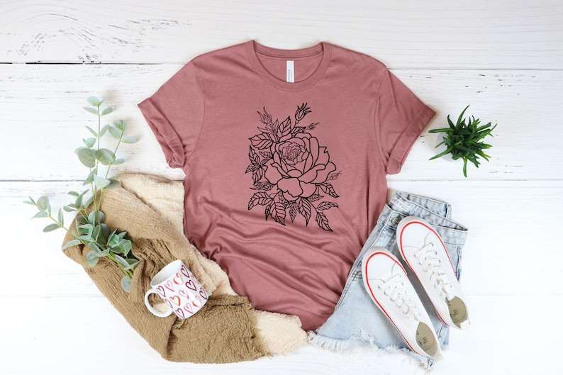 Rose With Leaves Svg, Rose Leaves Svg, Rose Svg, Flower Svg