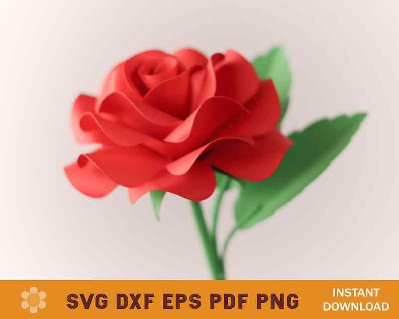 Paper Rose SVG Template#3