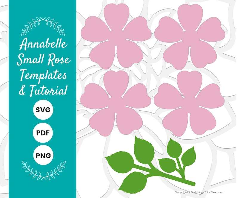 DIY Small Paper Rose Template Pattern SVG Cut Files#2
