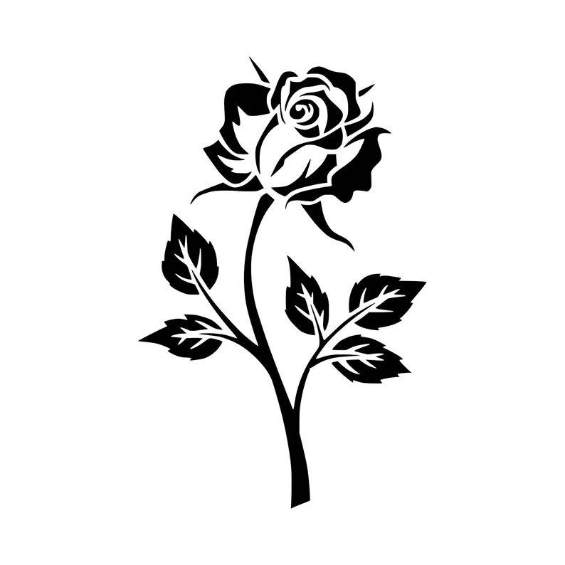 Rose SVG Silhouette Clipart Vector for Cutting