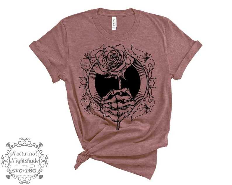 Skeleton Hand Holding a Rose SVG