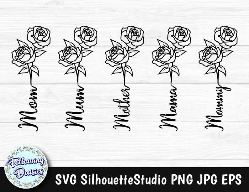 Mom And Roses Svg