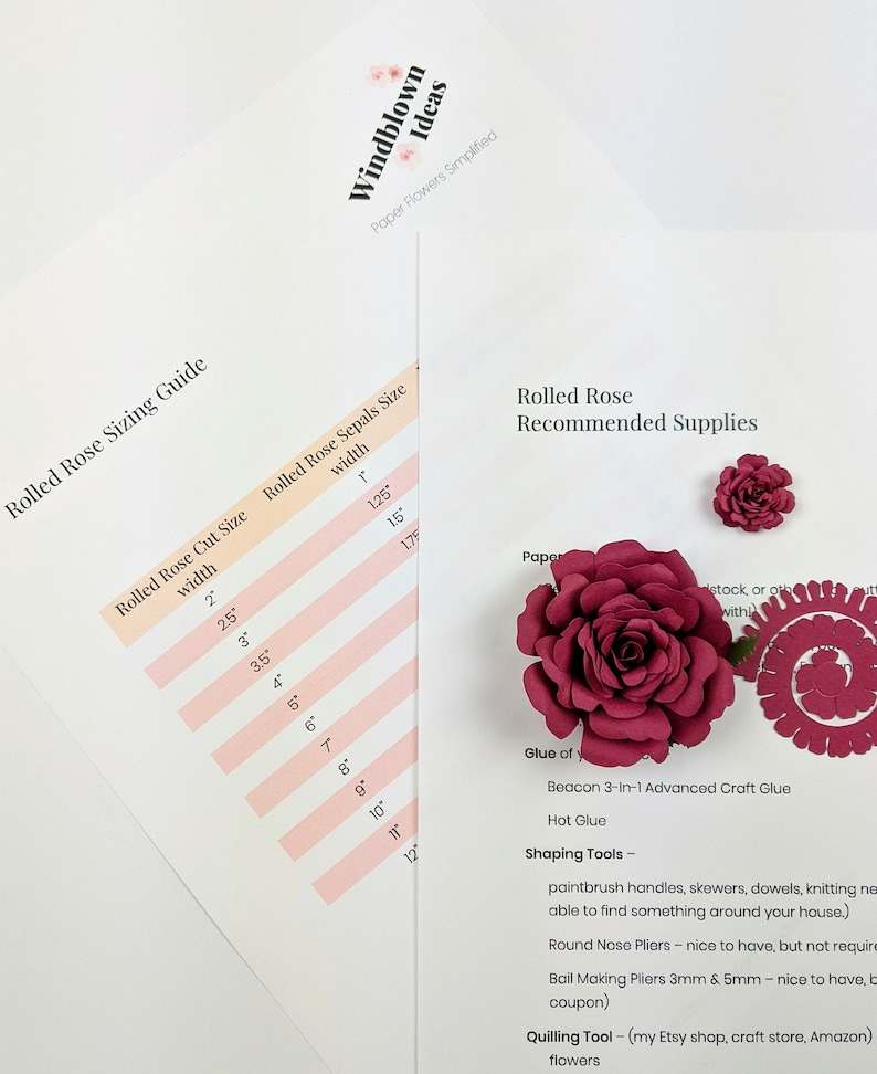 Rolled Rose Paper Flower SVG | Digital File for Cricut & Silhouette#8
