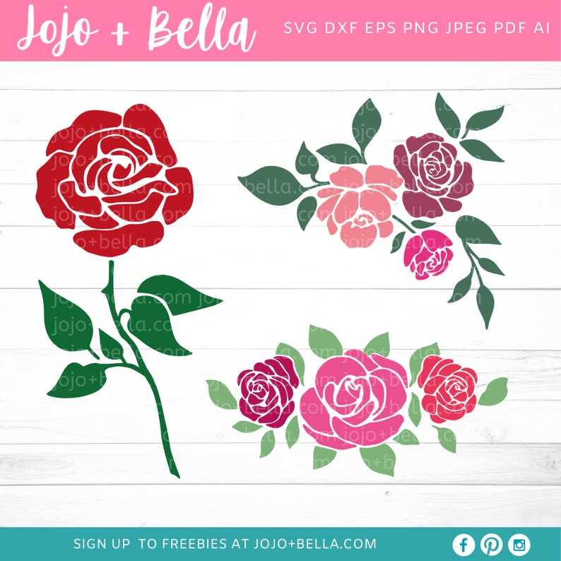 Rose Svg, Svg Bundle, Flower Svg, Valentines Day Svg, Flowers Svg