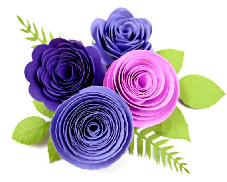 Paper Flower Rolled Rosettes, DIY Paper Roses, Rosette Flower SVG Files
