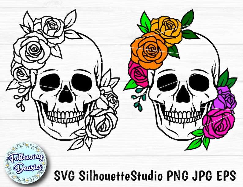 Floral Skull In Svg, Day Of The Dead, Halloween, Sugar Skull