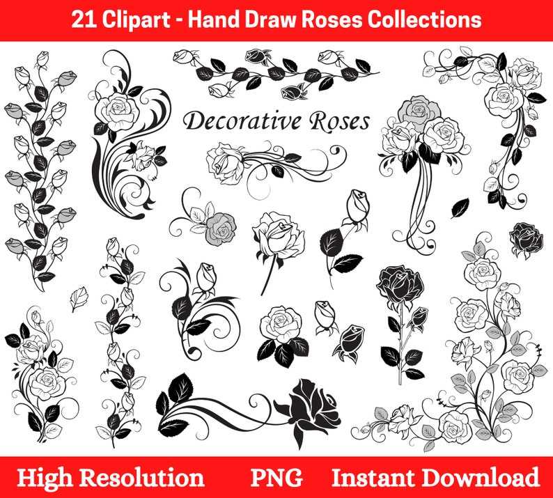 Rose Svg Bundle Rose Svg Cut Files For Cricut