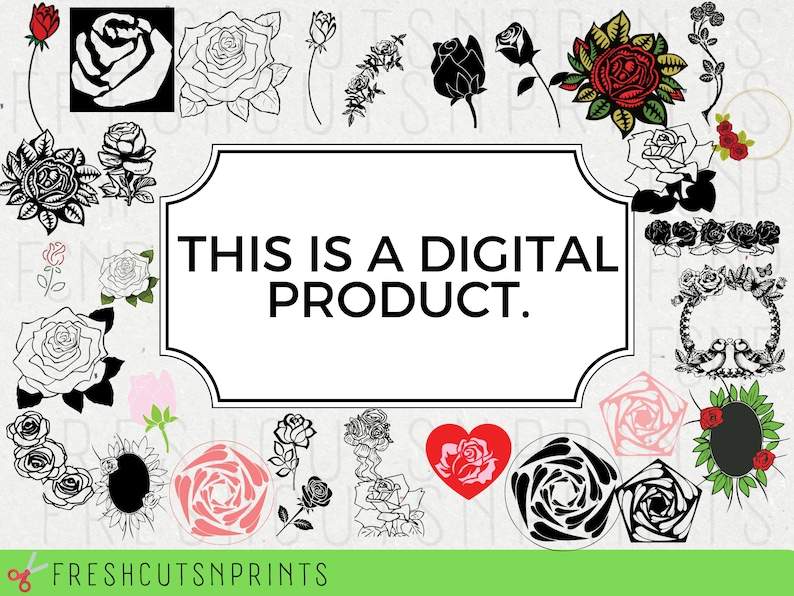 Rose SVG Bundle , Rose Clipart, Rose Cut Files#2