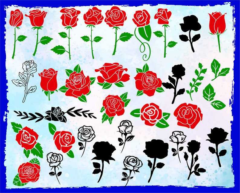 Rose Svg, Rose Svg Files For Cricut,Rose Silhouette,Rose Bundle Svg#2