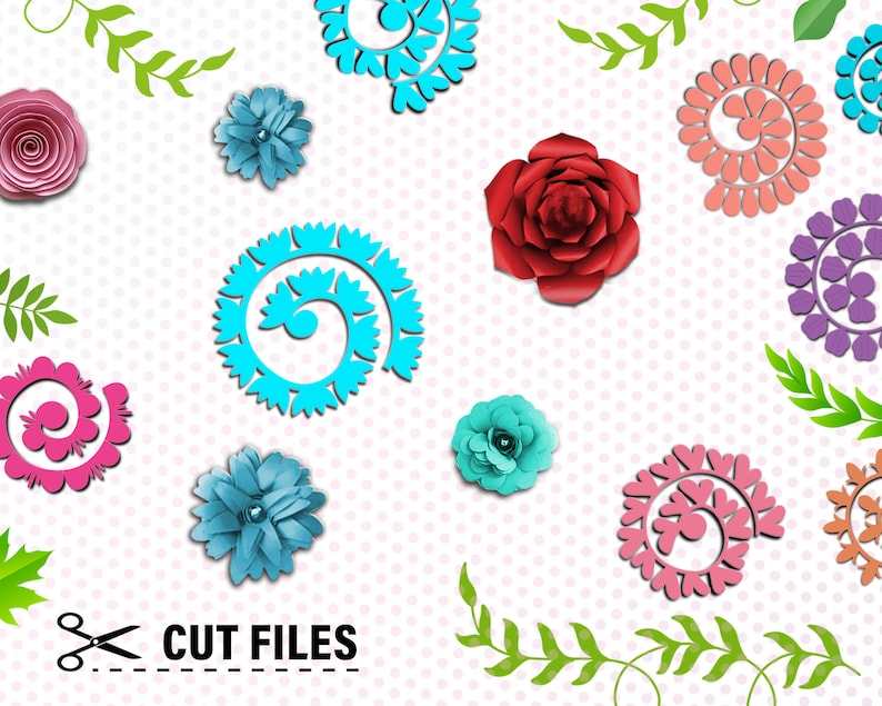 Rolled Flower Svg, 3D Flower Svg, Paper Flower Svg#3
