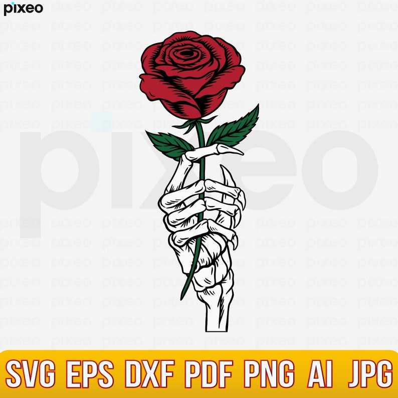 Skeleton Hand Rose Svg Hands Death Svg