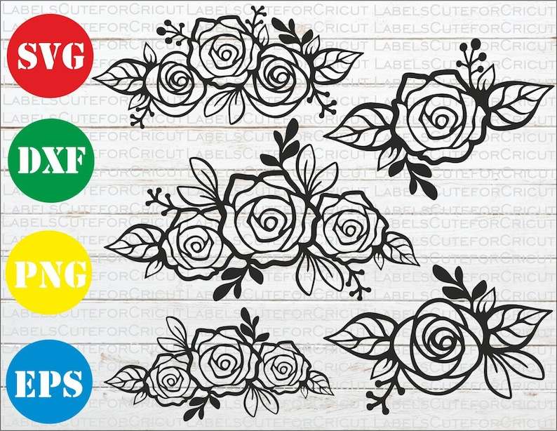 Rose SVG,Rose Bundle SVG,Rose Silhouette