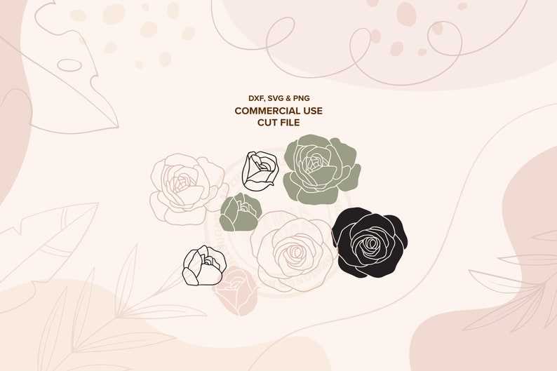 Rose Flower Svg Cut Files For Cricut, Rose Clipart, Silhouette