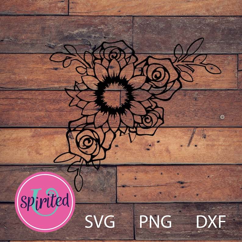 Sunflower Border Svg Rose Svg Floral Frame Svg#1