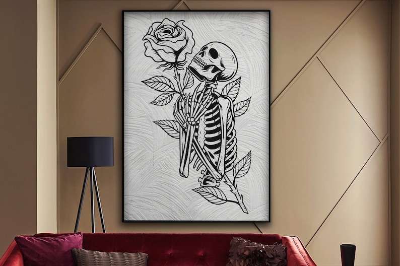 Skull With Rose SVG Skull SVG Skull Cut Files Skull Shirt Png#4
