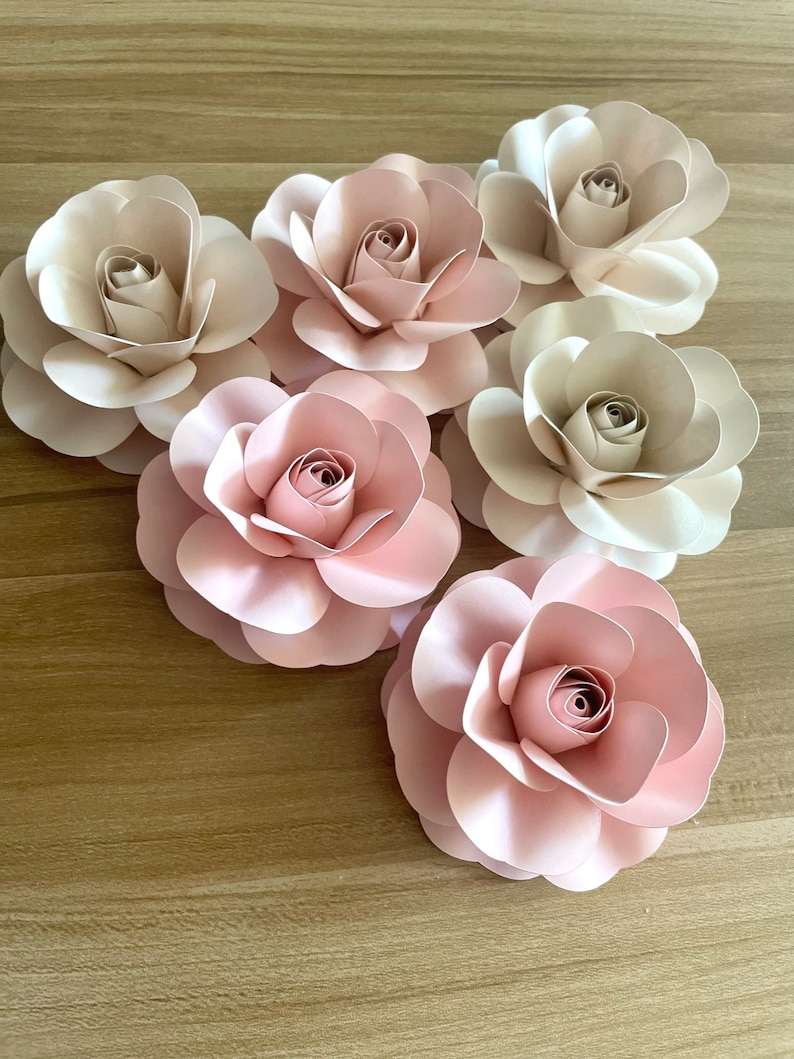 SVG Paper Flower Rose Template Paper Rose#5