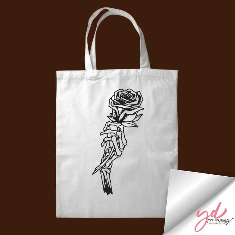 Skeleton Holding Rose Svg | Skeleton Hand Roses Svg#3