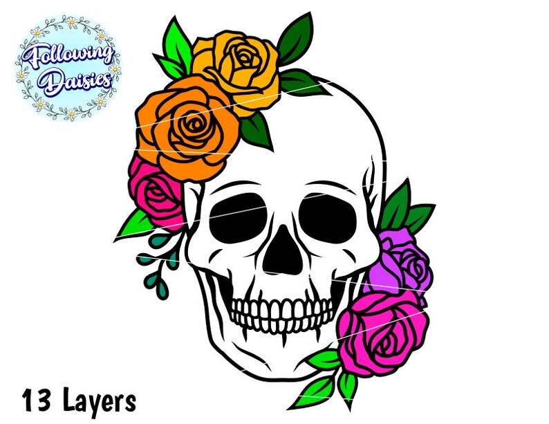 Floral Skull In Svg, Day Of The Dead, Halloween, Sugar Skull#3
