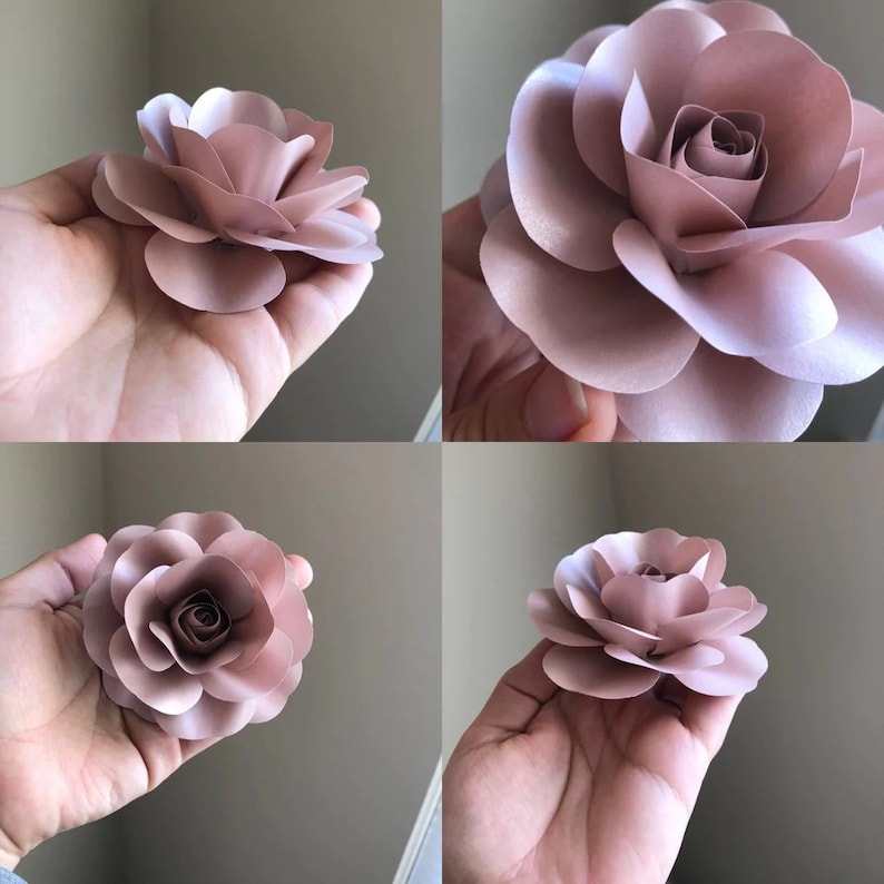 SVG Paper Flower Rose Template Paper Rose#3