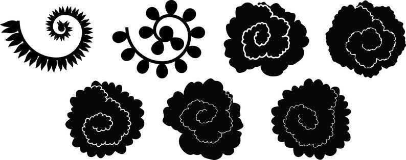 Rose Rolled Flower Svg, Rolled Flowers Template#7