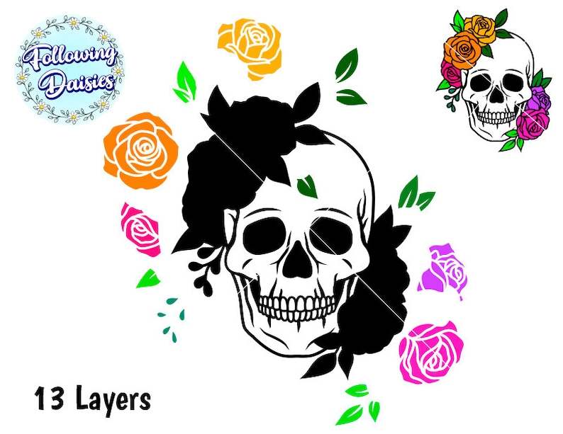 Floral Skull In Svg, Day Of The Dead, Halloween, Sugar Skull#4