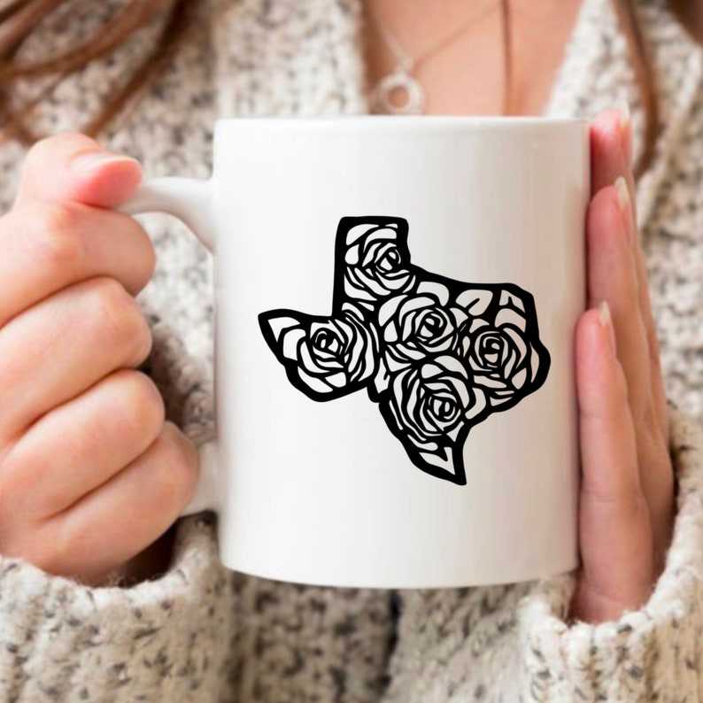 Wildflowers Svg, Texas Shape Silhouette#6