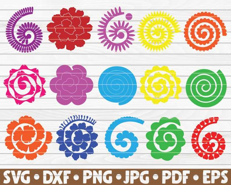 15 Rolled Flowers Bundle SVG